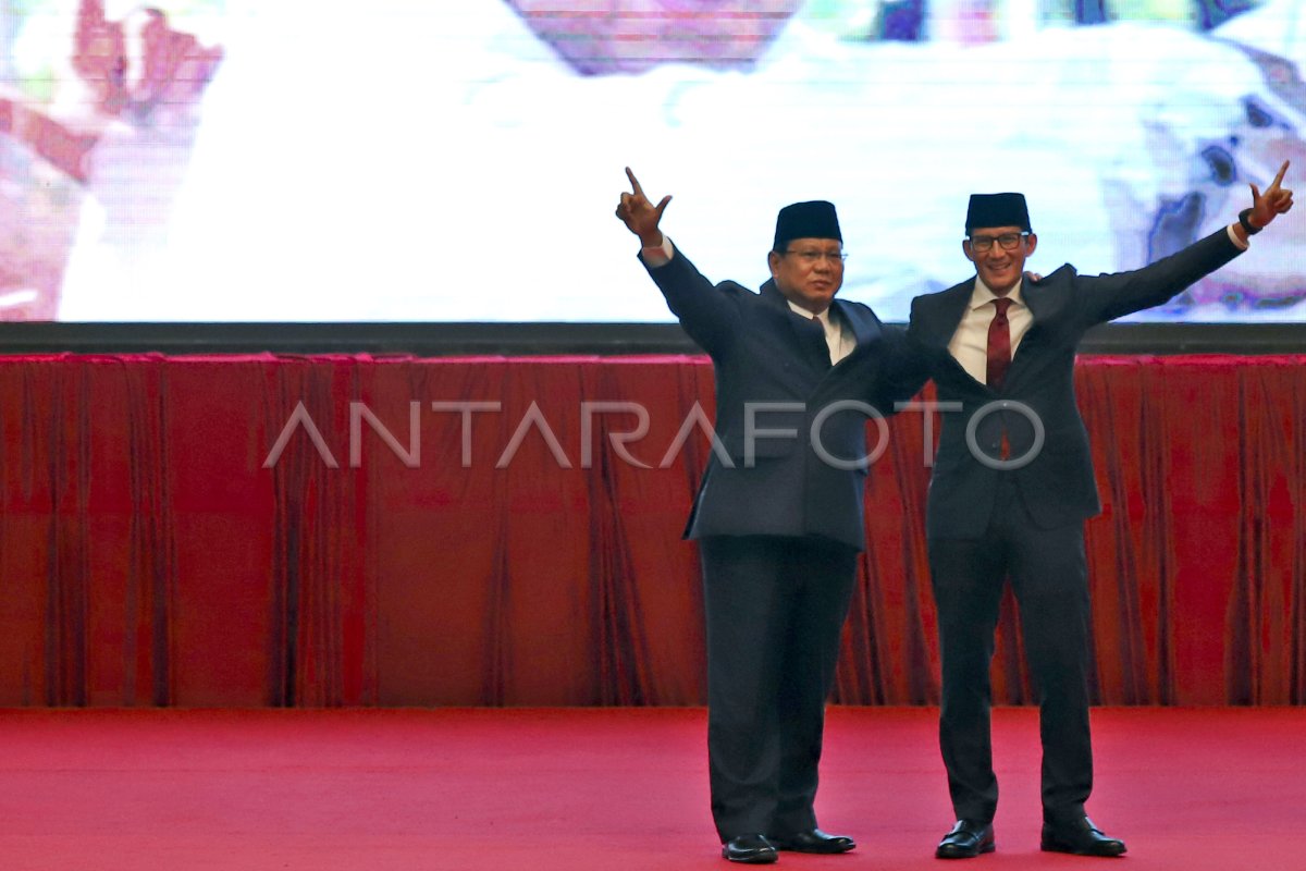 PIDATO KEBANGSAAN PRABOWO-SANDI | ANTARA Foto