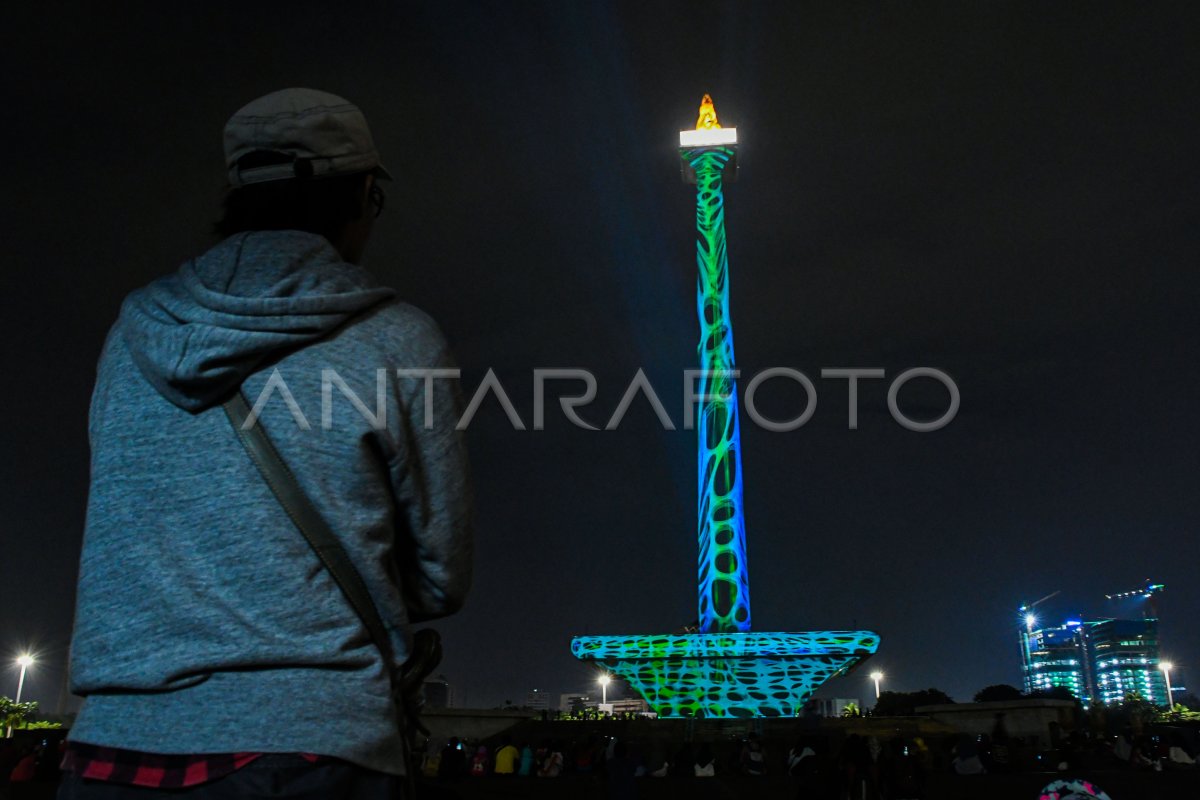 Video Mapping Di Tugu Monas Antara Foto