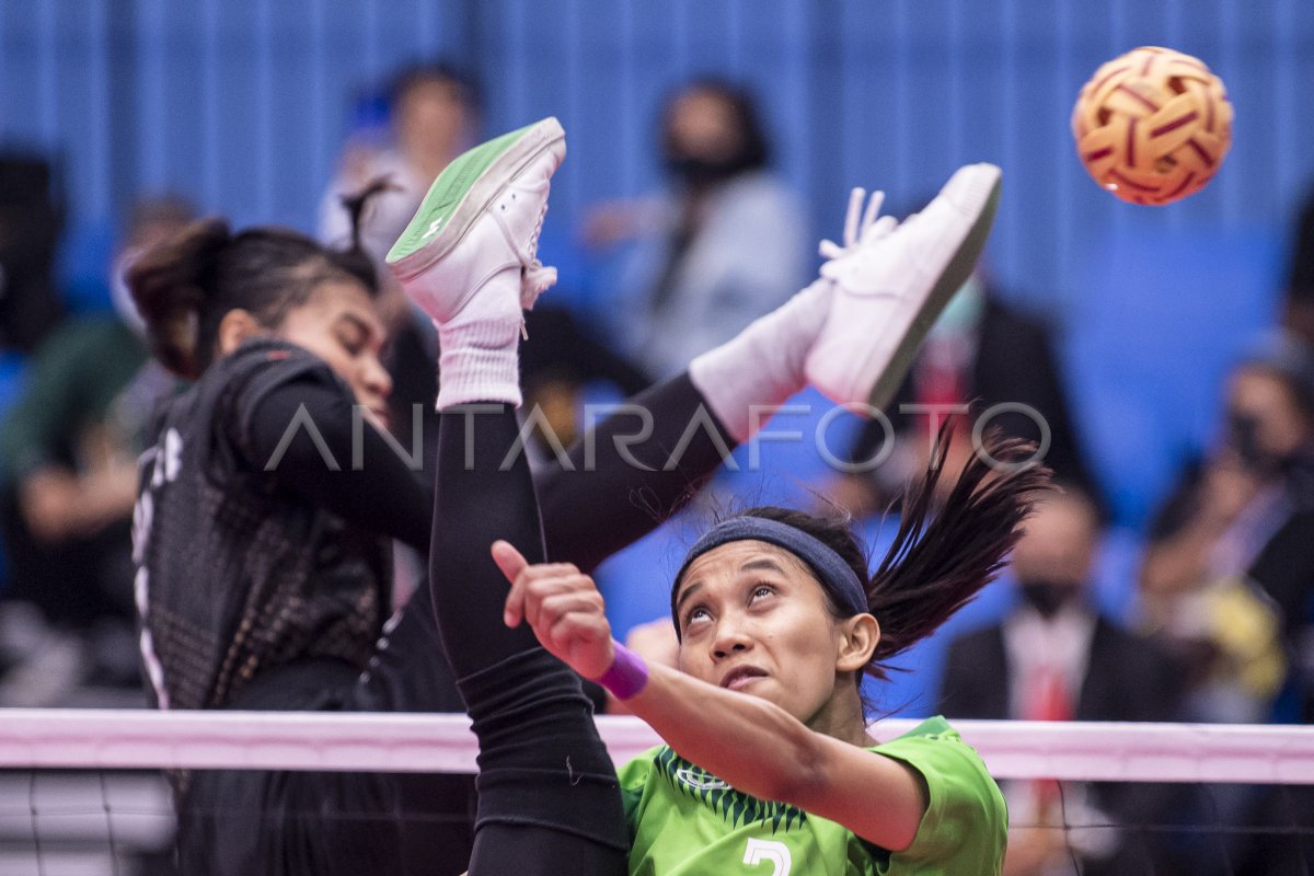 Final Sepak Takraw Ganda Putri Beregu Antara Foto