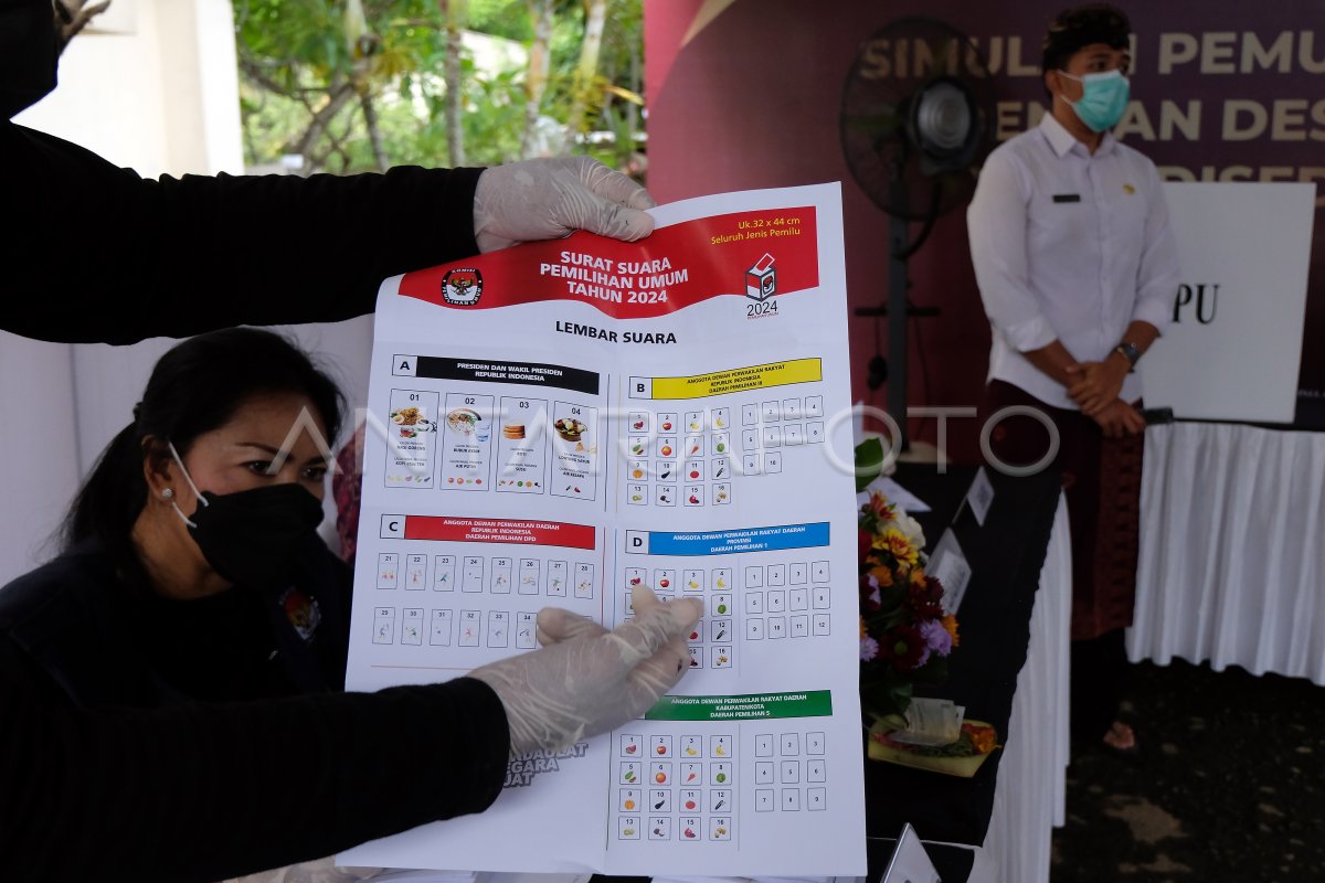 SIMULASI PENYEDERHANAAN DESAIN SURAT SUARA UNTUK PEMILU 2024 ANTARA Foto   Simulasi Penyederhanaan Desain Surat Suara Untuk Pemilu 2024 Xb51 Dom 