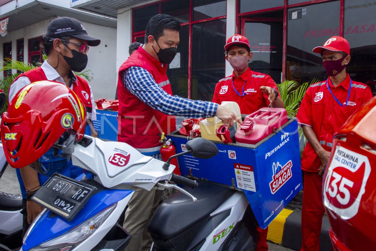 PERSIAPAN LAYANAN SPBU MOTORIS | ANTARA Foto
