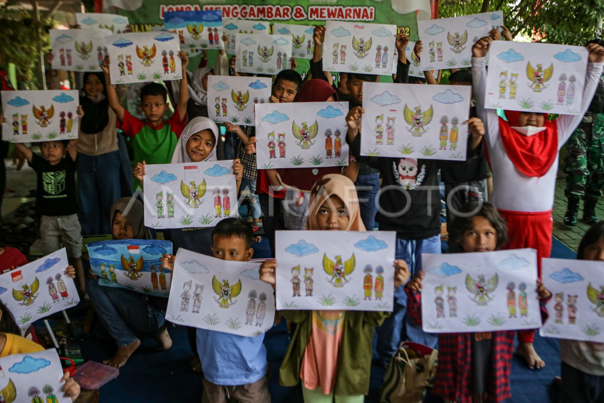 Lomba Mewarnai Garuda Pancasila Antara Foto