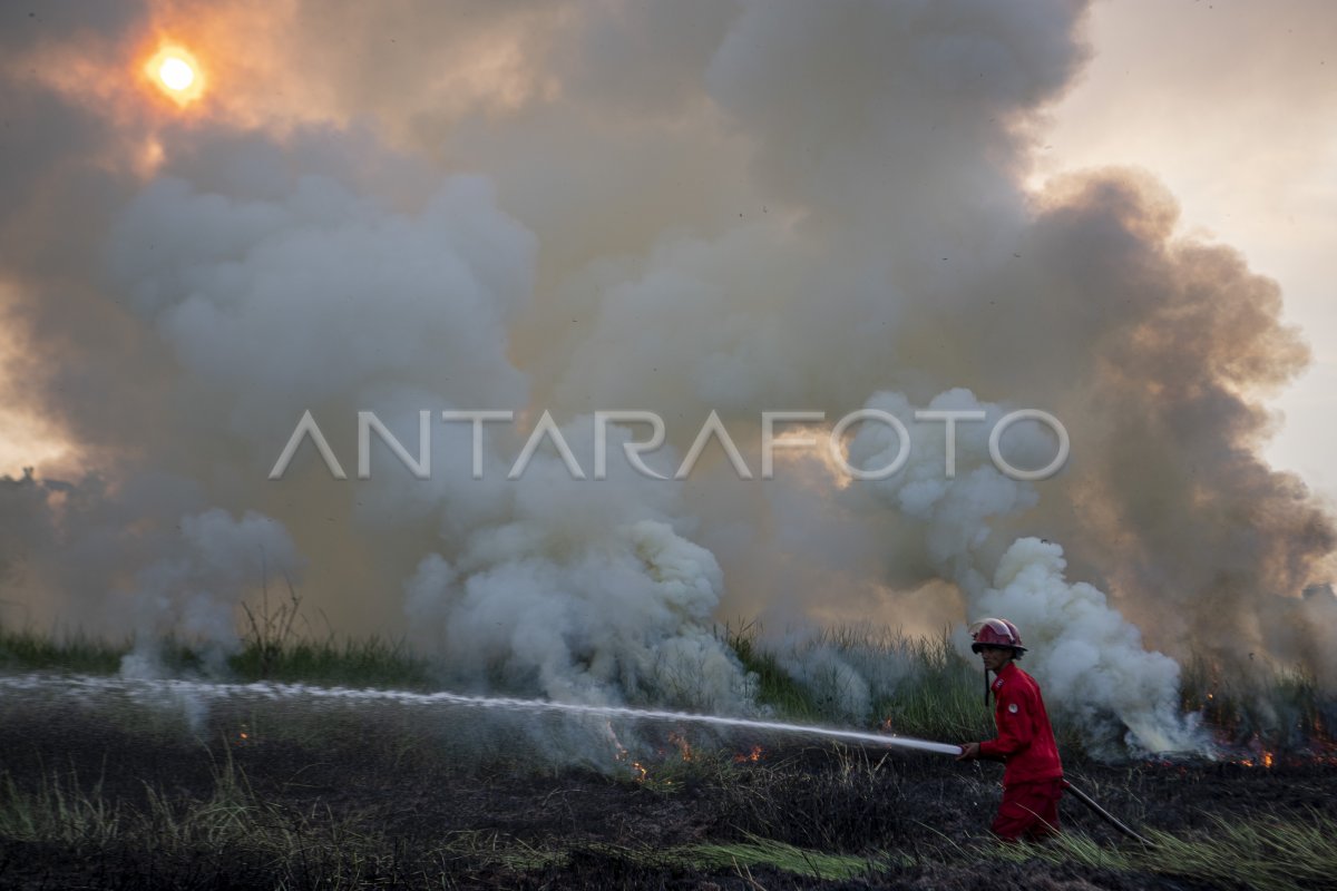 UPAYA PEMADAMAN KEBAKARAN LAHAN DI OGAN ILIR | ANTARA Foto