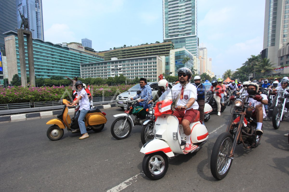 Konvoi Sepeda Motor Hut Kemerdekaan Ri Antara Foto