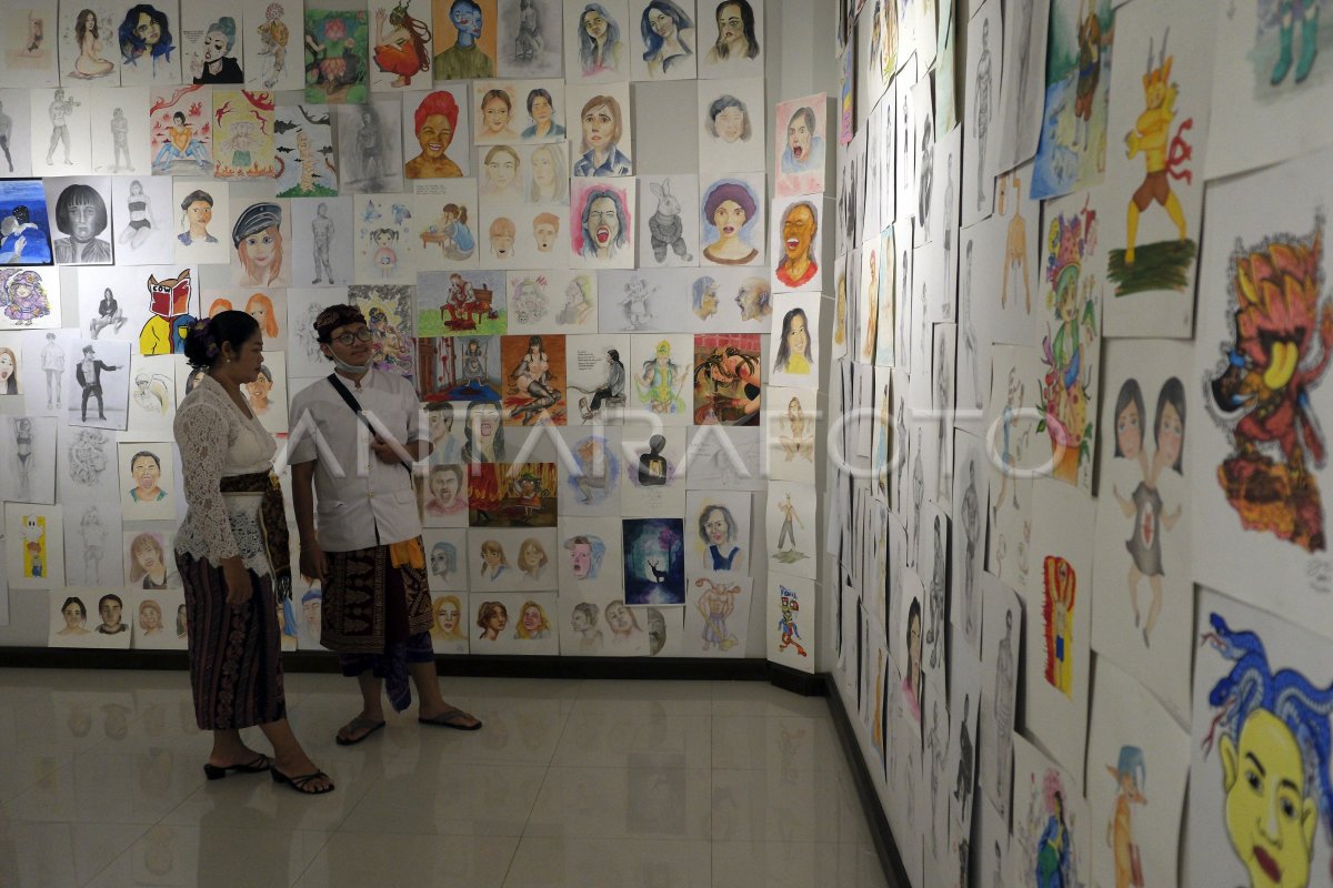 PAMERAN LUKISAN KARYA SENIMAN MUDA DI BALI | ANTARA Foto