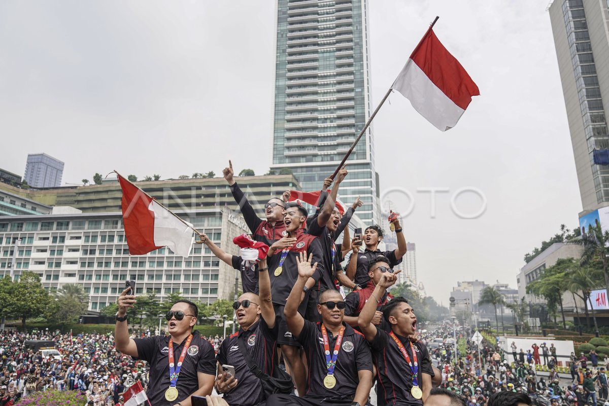 Arak arakan Timnas Indonesia U 22 ANTARA Foto