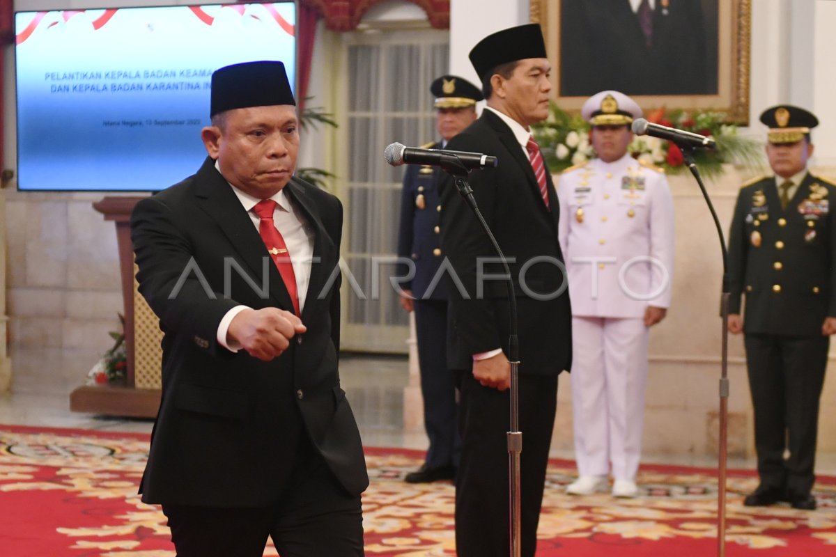Pelantikan Kepala Bakamla dan Kepala Badan Karantina