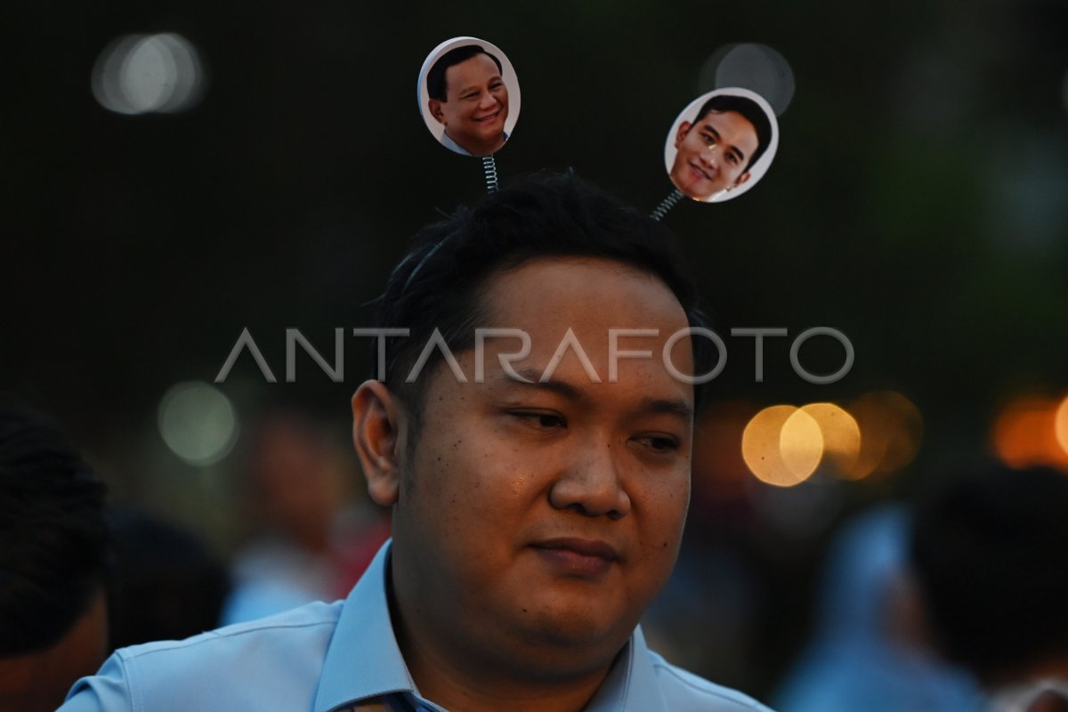 Aksi Pendukung Debat Ketiga Pilpres | ANTARA Foto