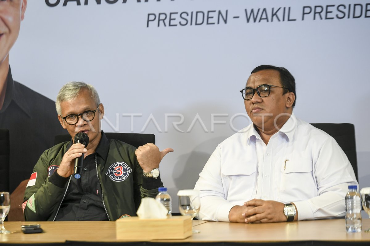 Jelang Kampanye Akbar Ganjar - Mahfud Di GBK | ANTARA Foto