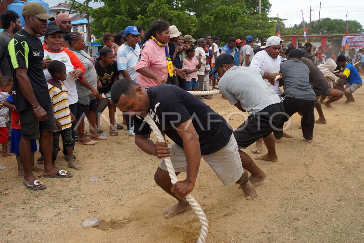 Lomba Tarik Tambang Di Papua Barat Daya Antara Foto