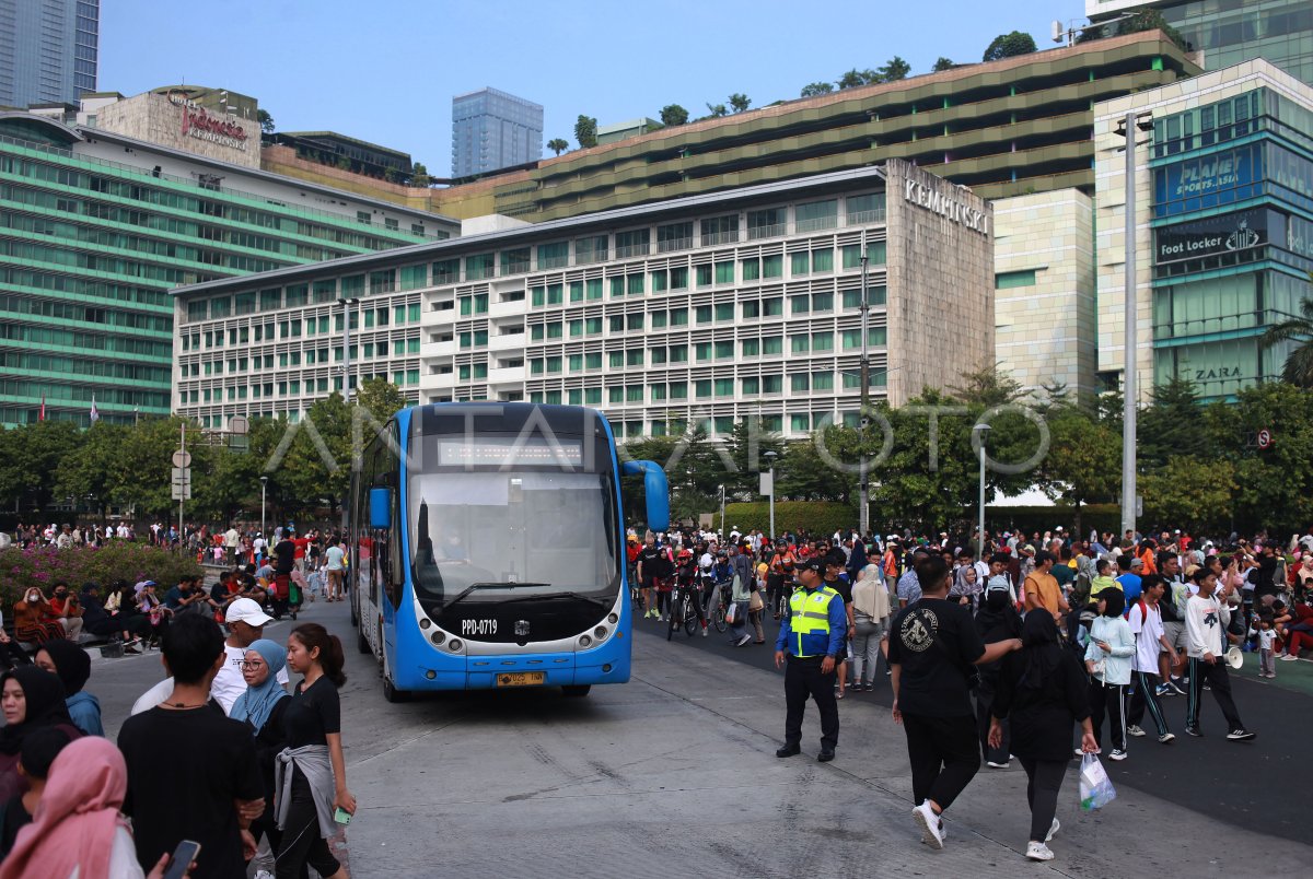 Suasana Hari Bebas Kendaraan Bermotor Di Jakarta | ANTARA Foto