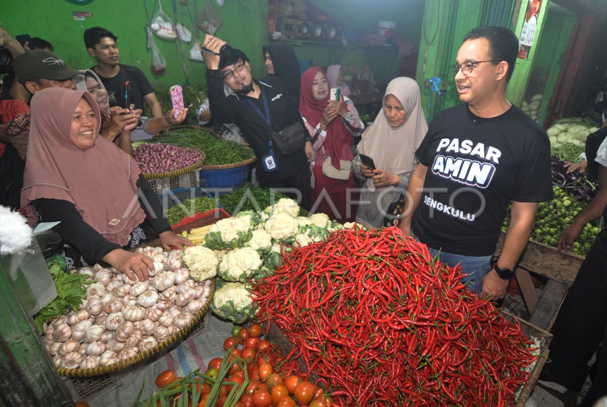 Anies Baswedan Temui Pedagang Pasar Minggu Bengkulu Antara Foto