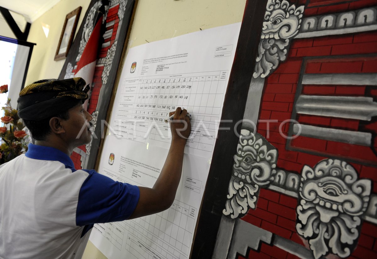 Hitung Suara Pilkada Bali Antara Foto