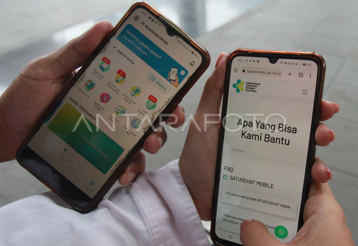 APLIKASI PEDULILINDUNGI BERUBAH JADI SATUSEHAT MOBILE | ANTARA Foto