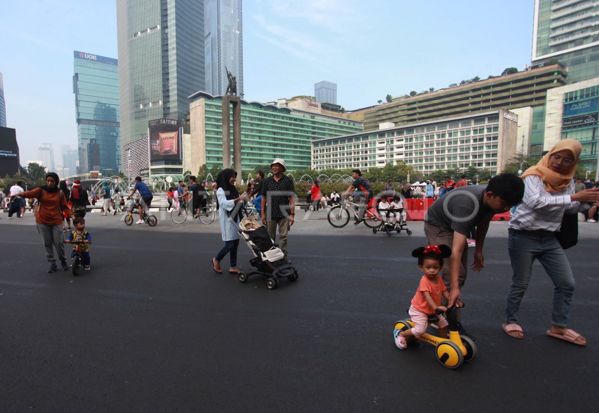 Suasana Hari Bebas Kendaraan Bermotor Di Jakarta | ANTARA Foto