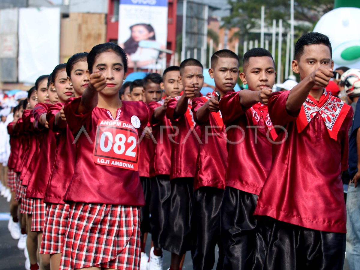 Lomba Gerak Jalan Amboina Antara Foto