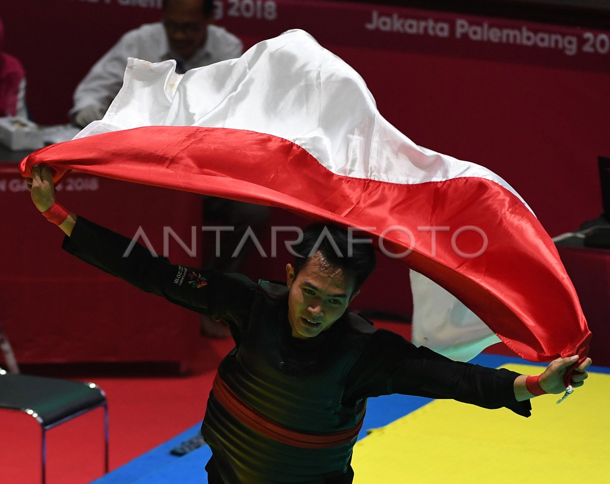 FINAL PENCAK SILAT KELAS E PUTRA INDONESIA VS MALAYSIA | ANTARA Foto