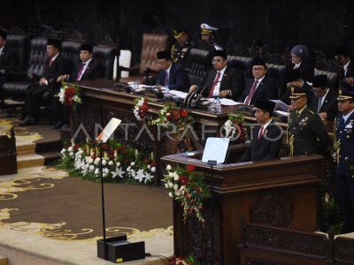 PIDATO KENEGARAAN PERTAMA PRESIDEN JOKO WIDODO | ANTARA Foto