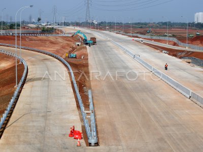 Progres Pembangunan Tol Serbaraja Seksi 1B | ANTARA Foto