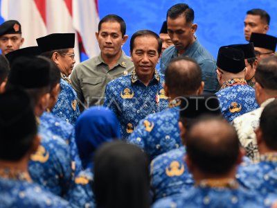 Presiden Jokowi Buka Rakernas Korpri 2023 | ANTARA Foto