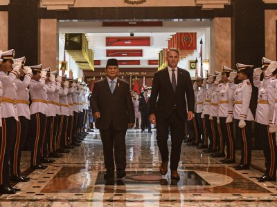 Menhan Prabowo Terima Kunjungan Wakil PM Australia | ANTARA Foto