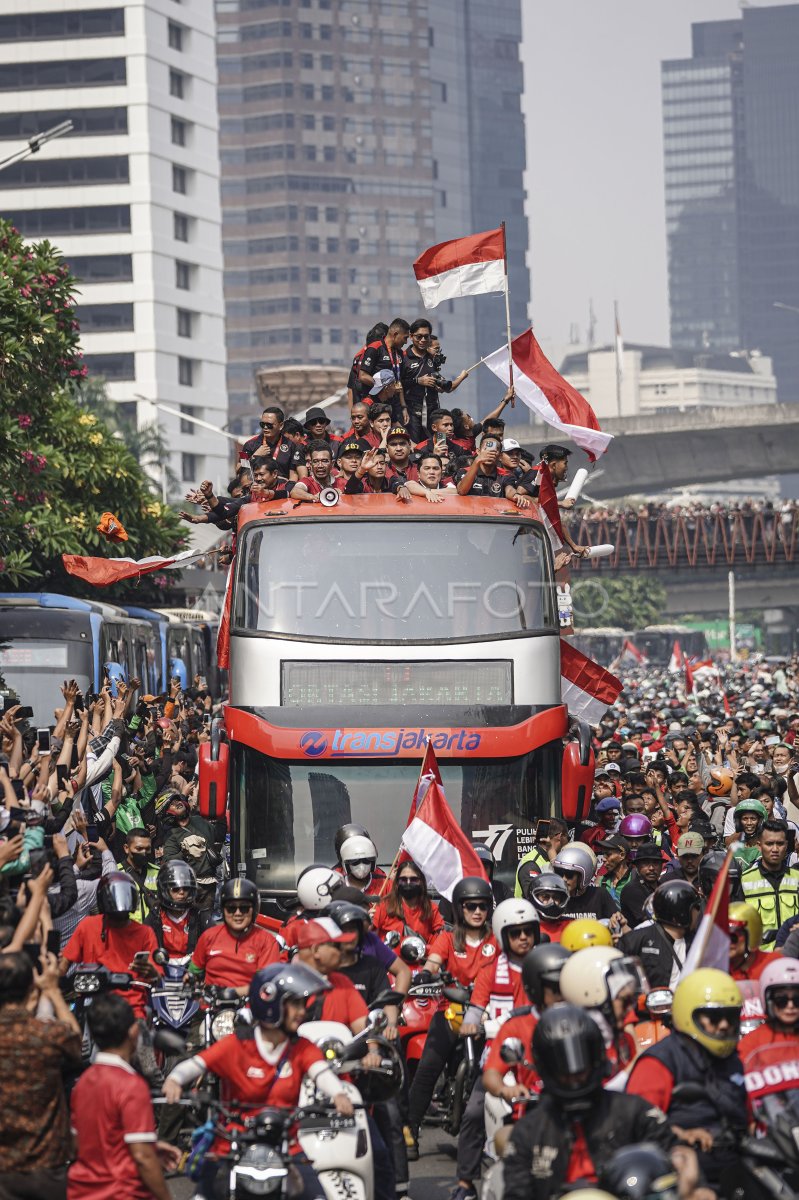 Arak arakan Timnas Indonesia U 22 ANTARA Foto