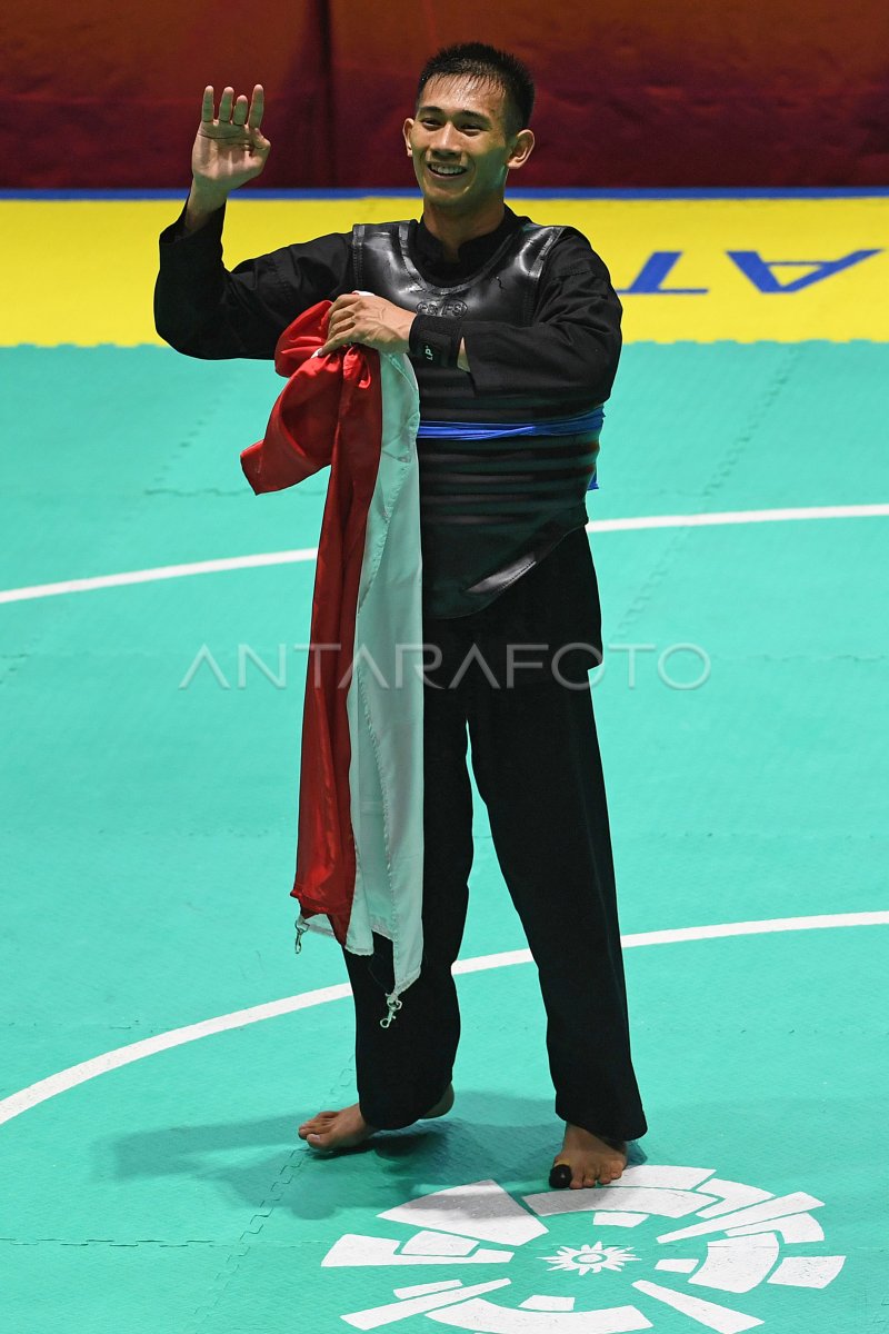 FINAL PENCAK SILAT KELAS D PUTRA INDONESIA VS VIETNAM | ANTARA Foto