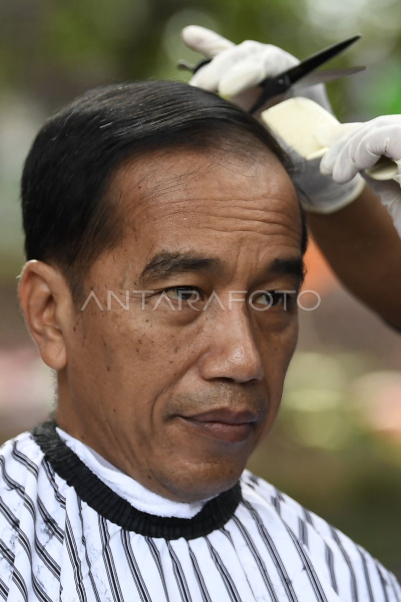 Presiden Ikuti Potong Rambut Massal Antara Foto 