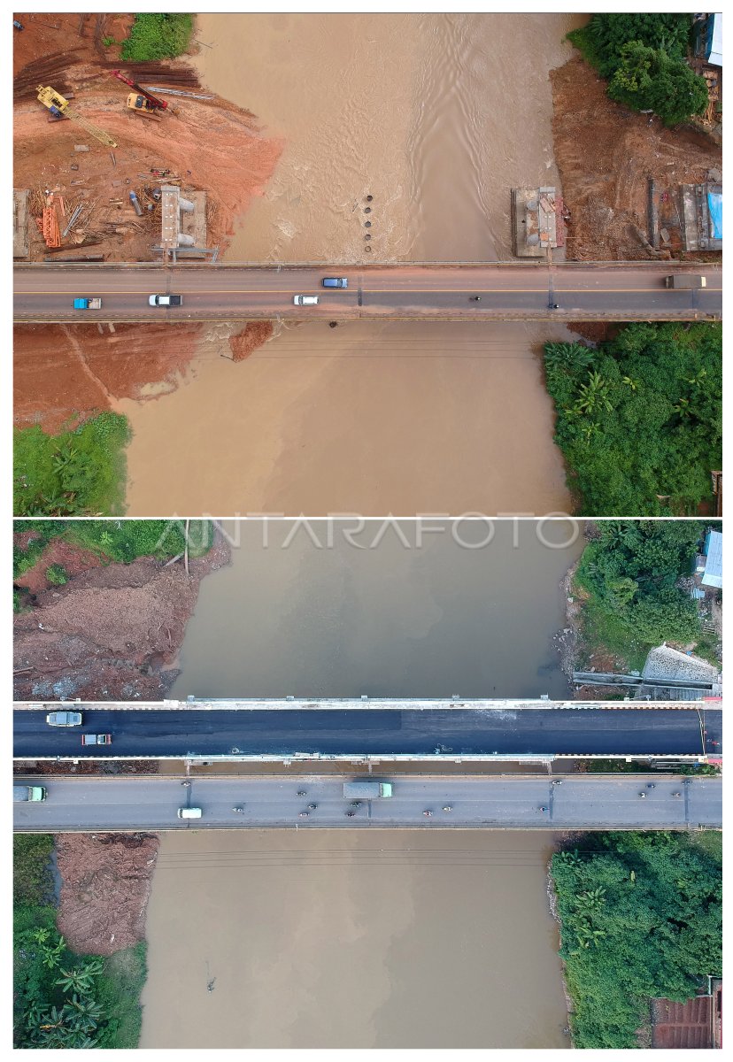 Pembangunan Jembatan Jalan Lintas Sumatera Antara Foto