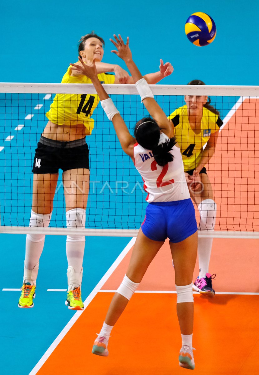 Voli Putri Semifinal Kazakhstan Vs Filipina Antara Foto