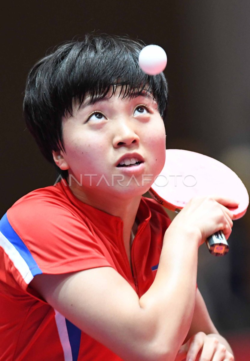 TENIS MEJA TUNGGAL PUTRI KOREA UTARA VS IRAN | ANTARA Foto