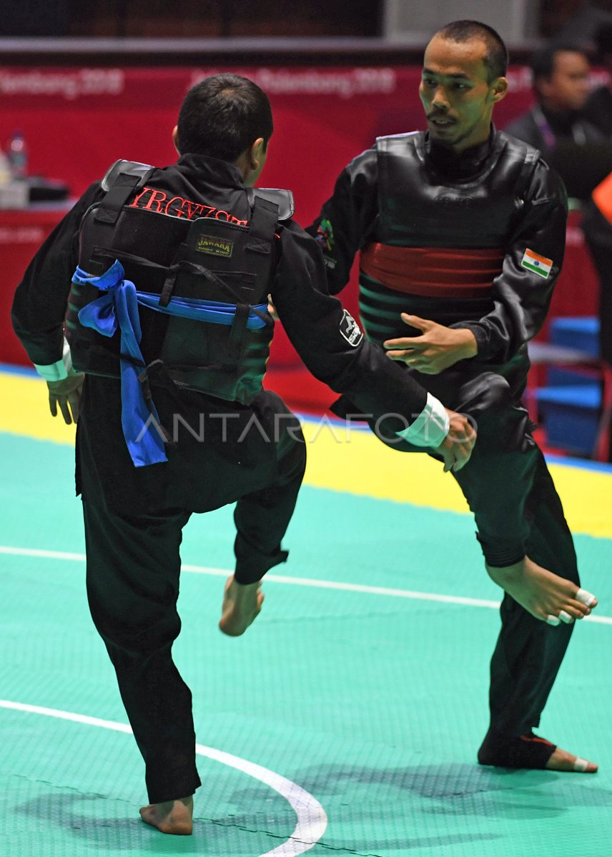 PENCAK SILAT KELAS B PUTRA INDIA VS KYRGYZSTAN | ANTARA Foto