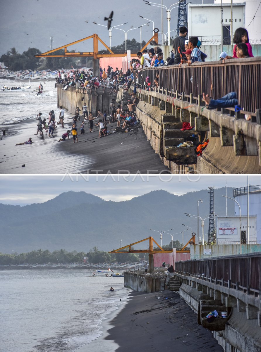 PANTAI AMPENAN SEPI PENGUNJUNG SAAT LIBUR LEBARAN | ANTARA Foto