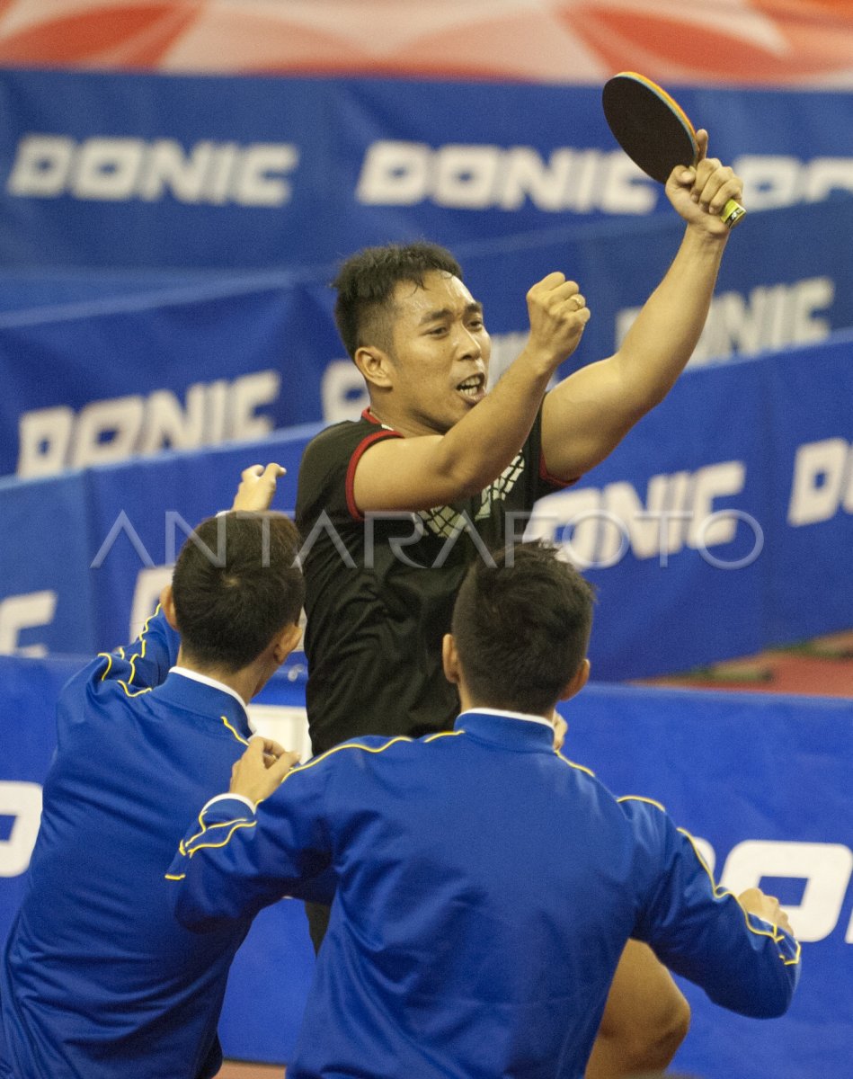 Emas Tenis Meja Beregu Putra Jabar Antara Foto 5719